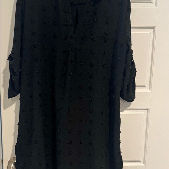 Swim Cover Up XL Black Tunic/collar 3/4 Sleeve, Loose/Beach Vaca - Picture 4 of 4